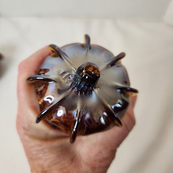 Handcrafted Glass Acorn Paperweight/Decorative Figurine With Brown & Yellow - Picture 2 of 6